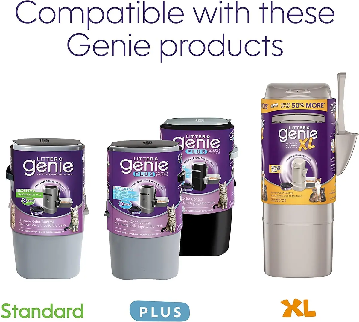 Litter Genie Ultimate Cat Litter Disposal System Refills Purple 12 Cartridges | Lock Away Odors - view 7