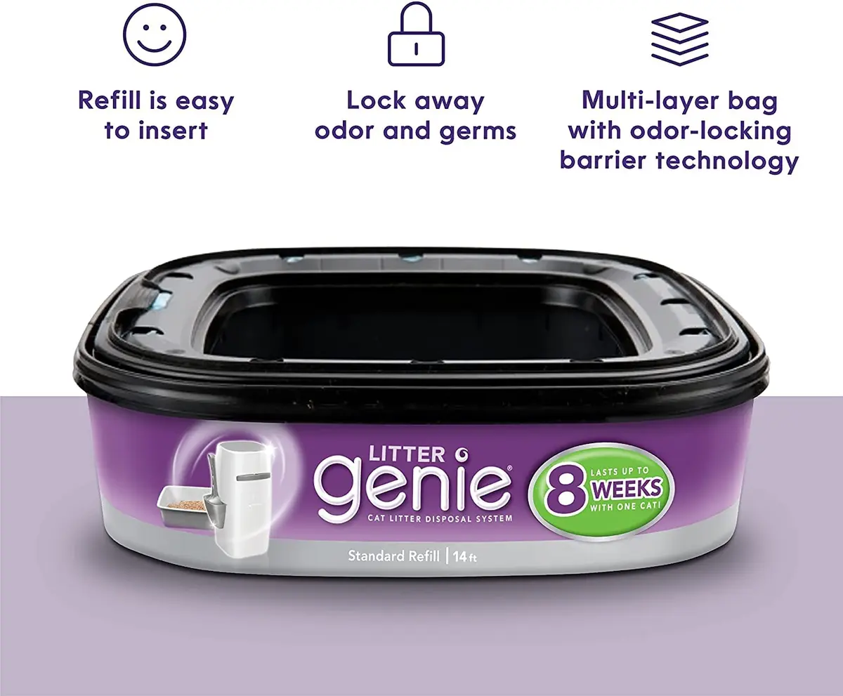 Litter Genie Ultimate Cat Litter Disposal System Refills Purple 12 Cartridges | Lock Away Odors - view 2