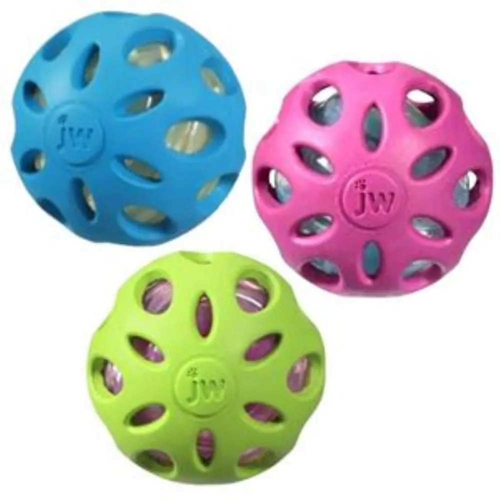 JW Pet Crackle Heads Crunchy Chew Fetch Toy for Dogs, Large 4in | Durable Rubber & Recyclable Plastic - view 6