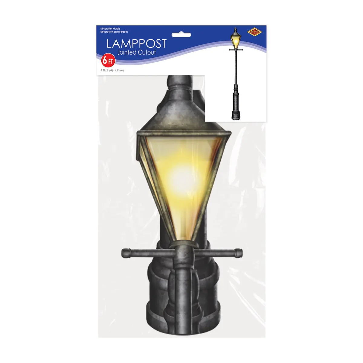 Beistle Lamppost Photo Props, 6' Tall | Mardi Gras Street Light Wall Decorations - view 5