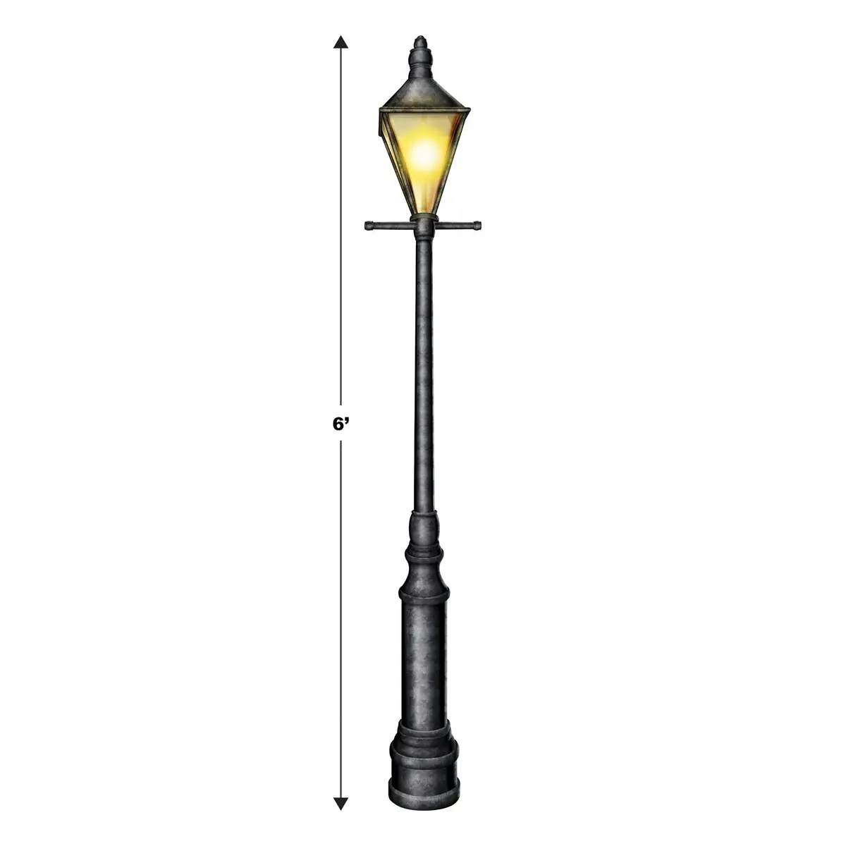 Beistle Lamppost Photo Props, 6' Tall | Mardi Gras Street Light Wall Decorations - view 2