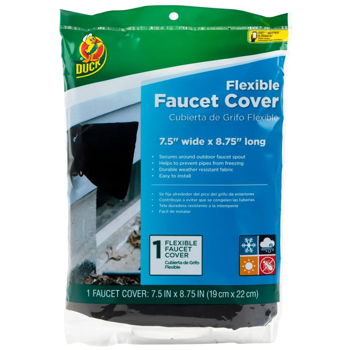 Duck Insulated Soft Flexible Faucet Cover 7.5 in x 8.75 in | Weather-Resistant Winter Pipe Protector - main product image