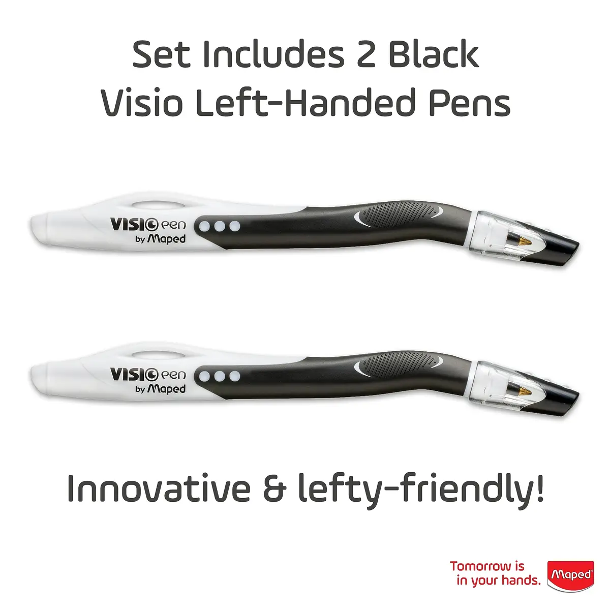 Maped Visio Left-Handed Ballpoint Pen 2 Pack | Smudge-Resistant, Quick-Dry Ink, Ergonomic Grip - view 3