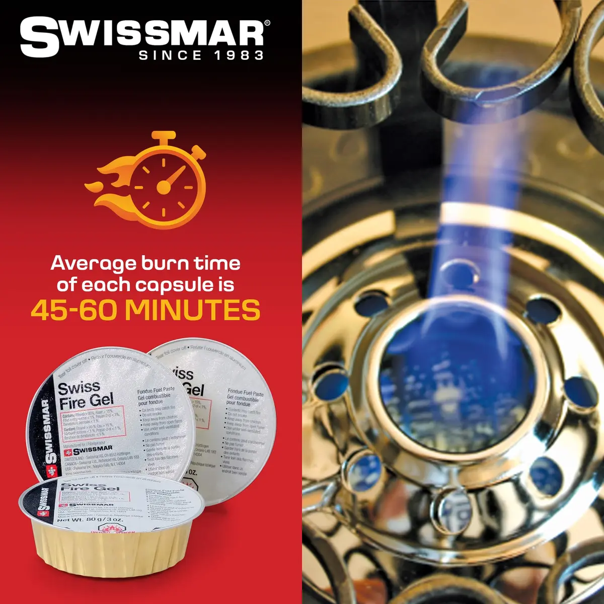 Swissmar Fire Gel Cans - 3oz Set of 3 | Reliable Fuel for Fondue & Campfire - view 5