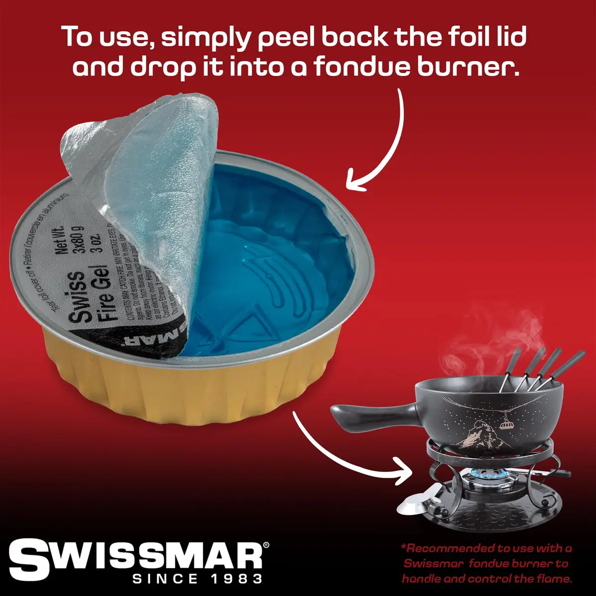 Swissmar Fire Gel Cans - 3oz Set of 3 | Reliable Fuel for Fondue & Campfire - view 6