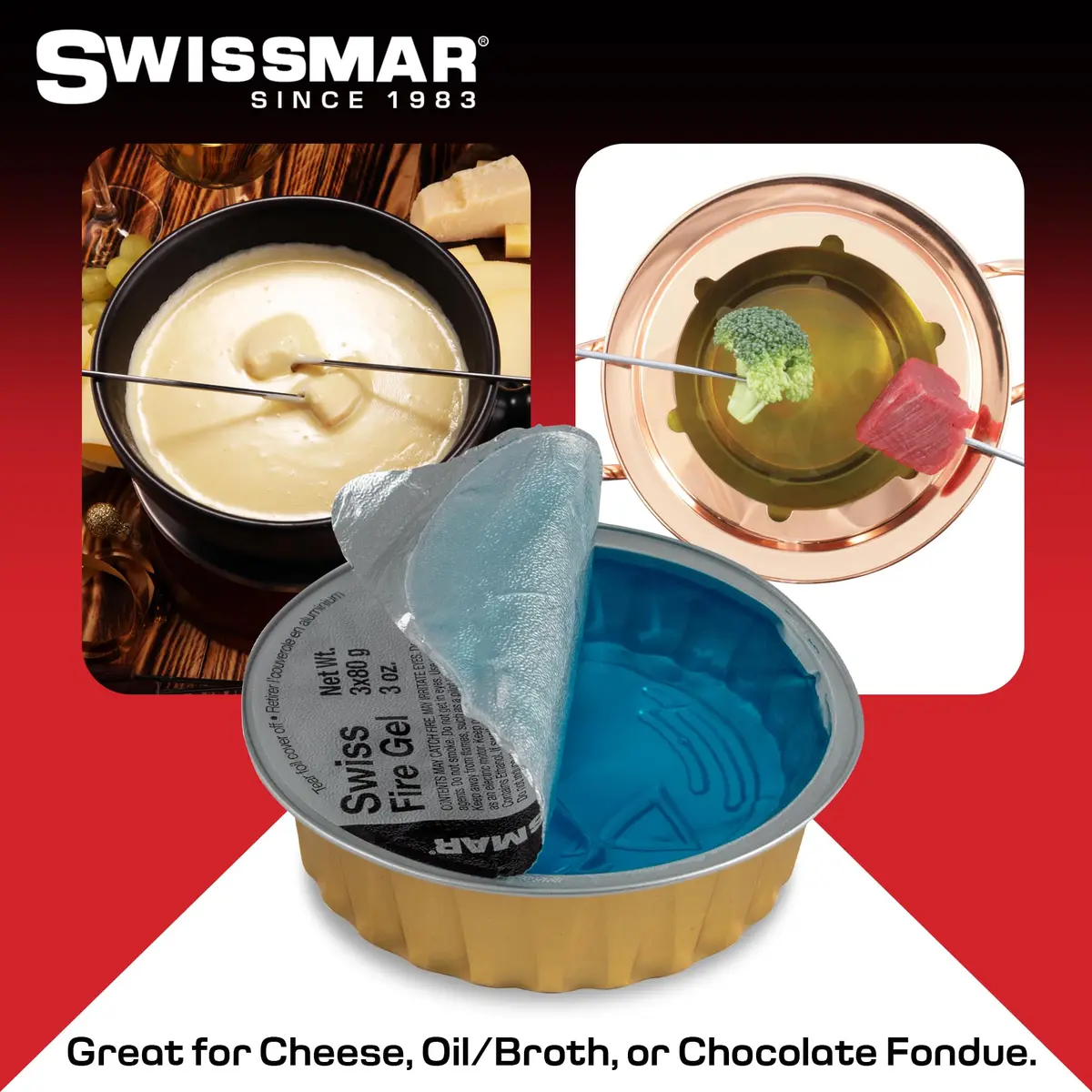 Swissmar Fire Gel Cans - 3oz Set of 3 | Reliable Fuel for Fondue & Campfire - view 3