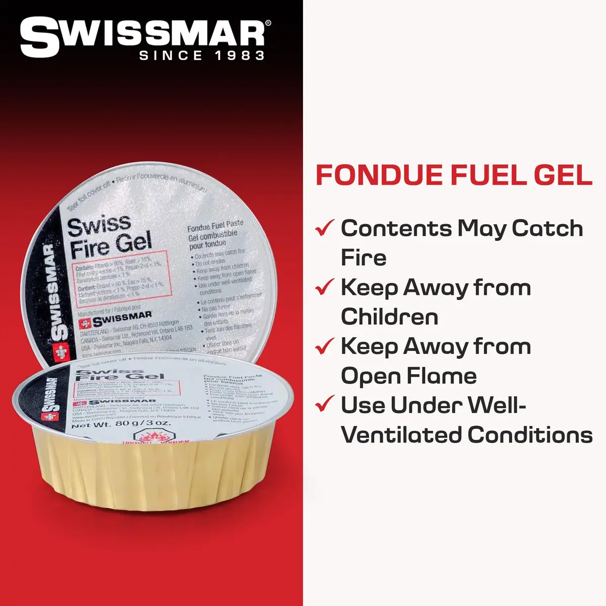 Swissmar Fire Gel Cans - 3oz Set of 3 | Reliable Fuel for Fondue & Campfire - view 4
