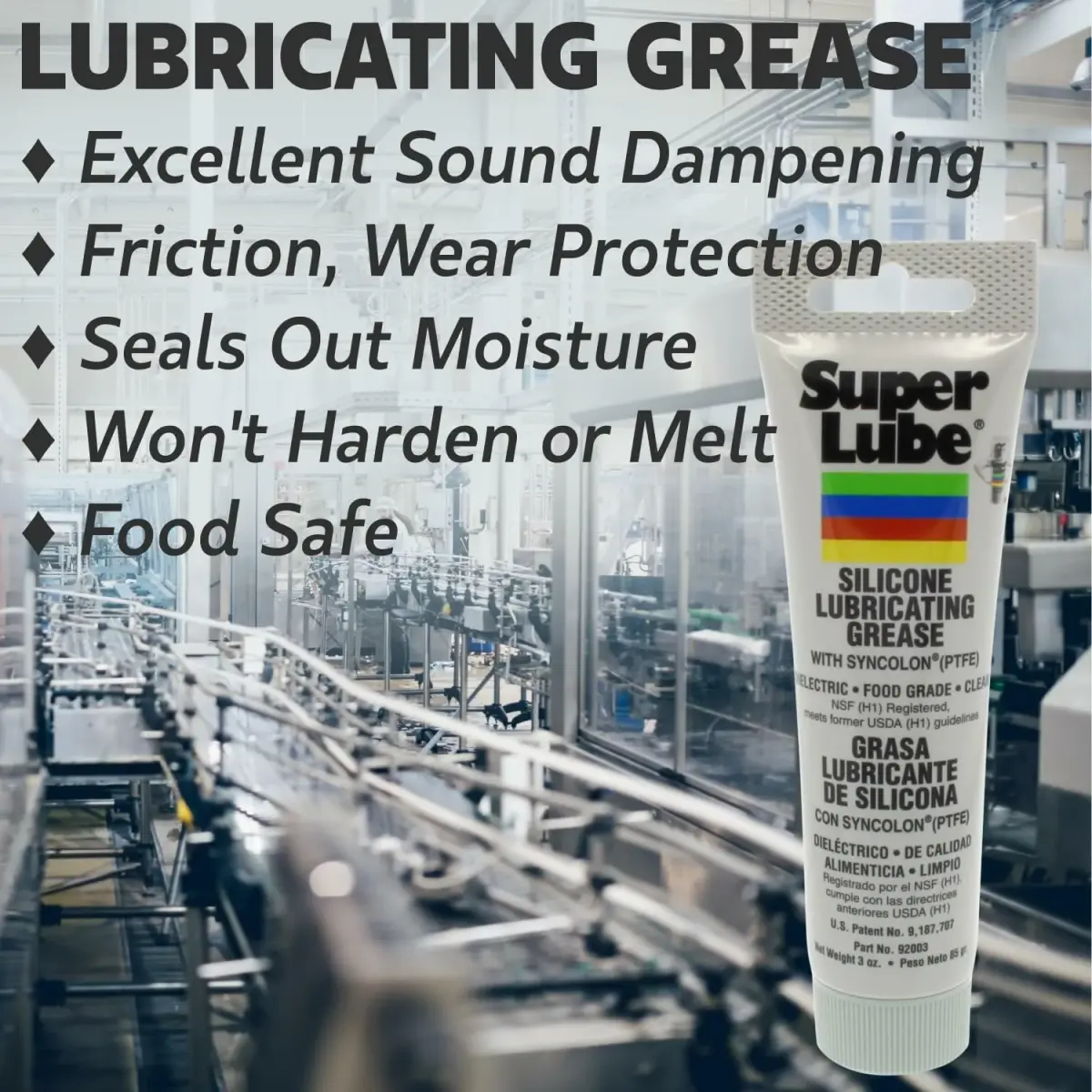 Super Lube 92003 Silicone Lubricating Grease with PTFE, 3 oz (85 g) Tube | Industrial & Automotive Machine Lubricant - view 2