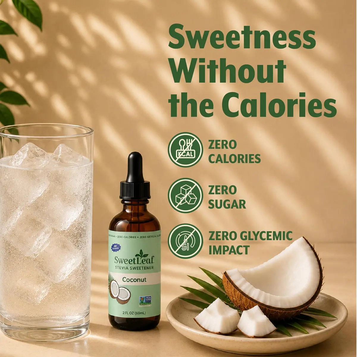 SweetLeaf Stevia Drops Liquid Sweetener, Coconut 2 Fl Oz | Zero Calorie, Natural Flavors - view 5