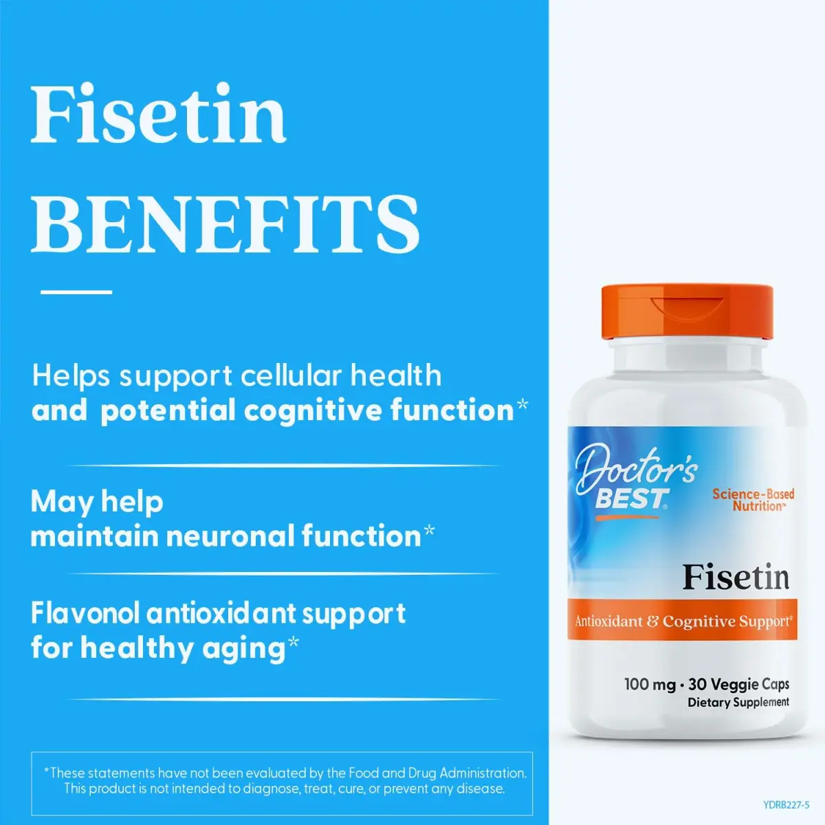 Doctor's Best Fisetin Supplement 100 mg Capsules (30 Count) | Brain Health & Antioxidant Support - view 2
