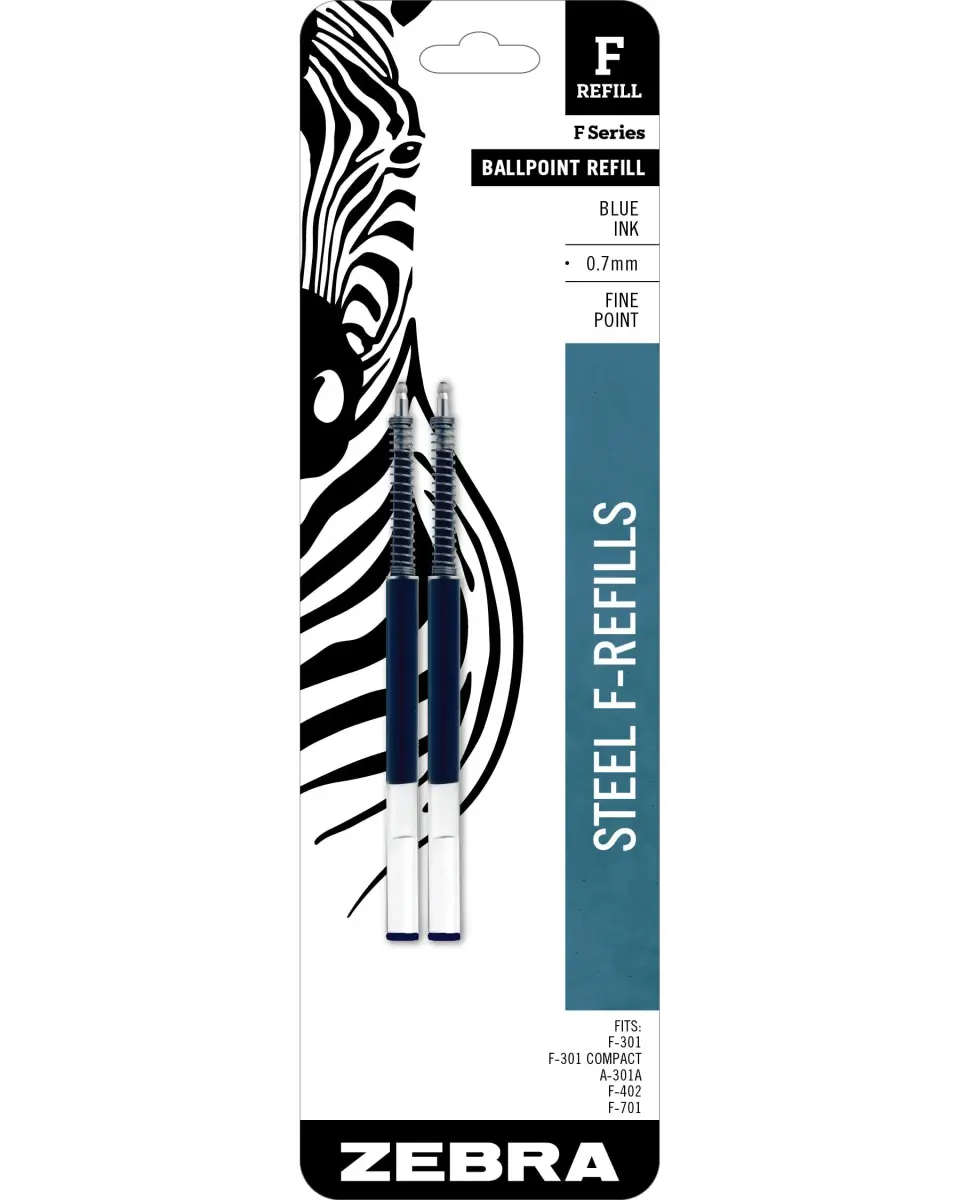 Zebra Pen Blue Ballpoint Refill 0.7mm Fine Point (2-Pack) | Smooth Writing for Students & Professionals - main product image
