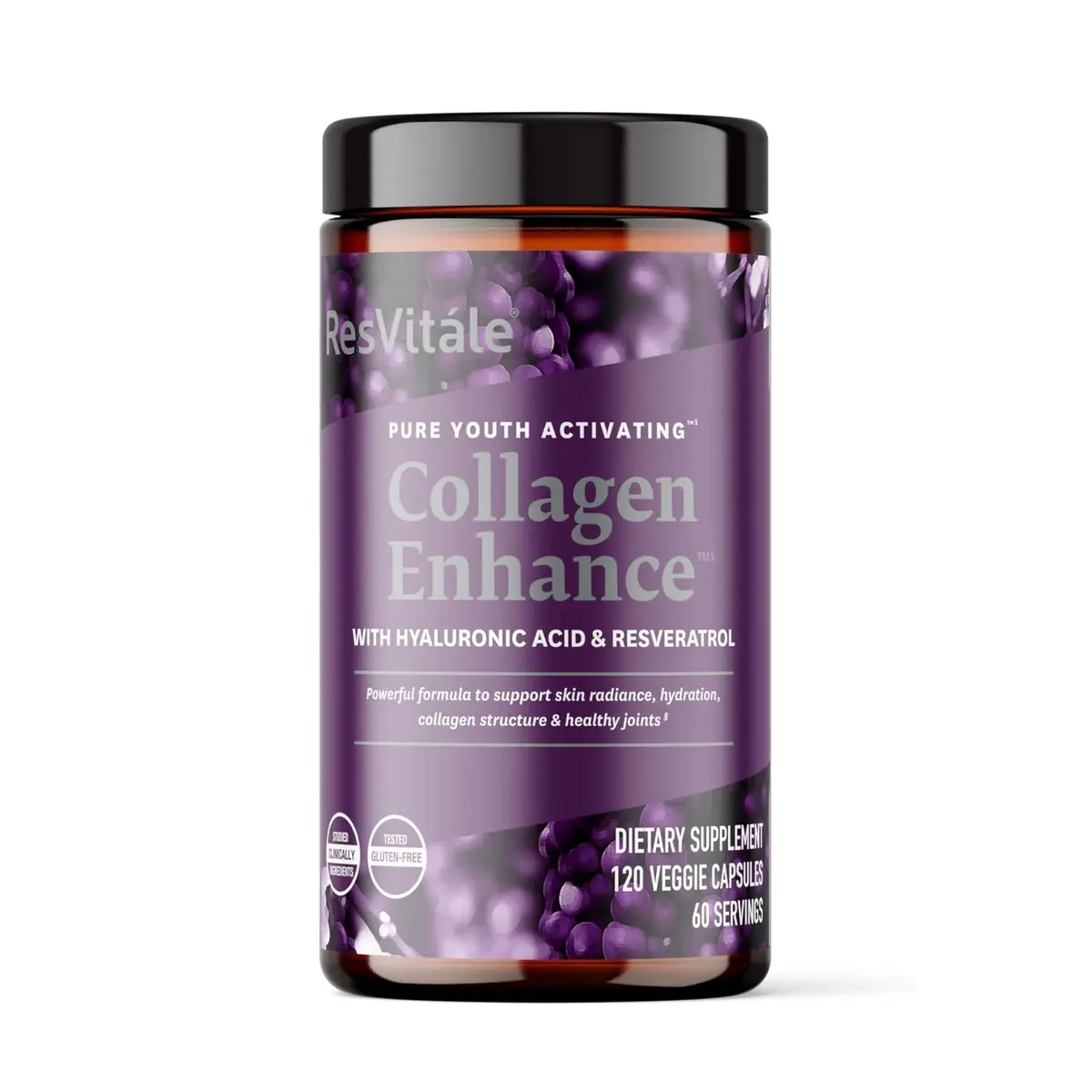 ResVitale Collagen Enhance, 120 Capsules | Supports Skin & Joints, Vegetarian Formula, Hyaluronic Acid & Resveratrol - main product image