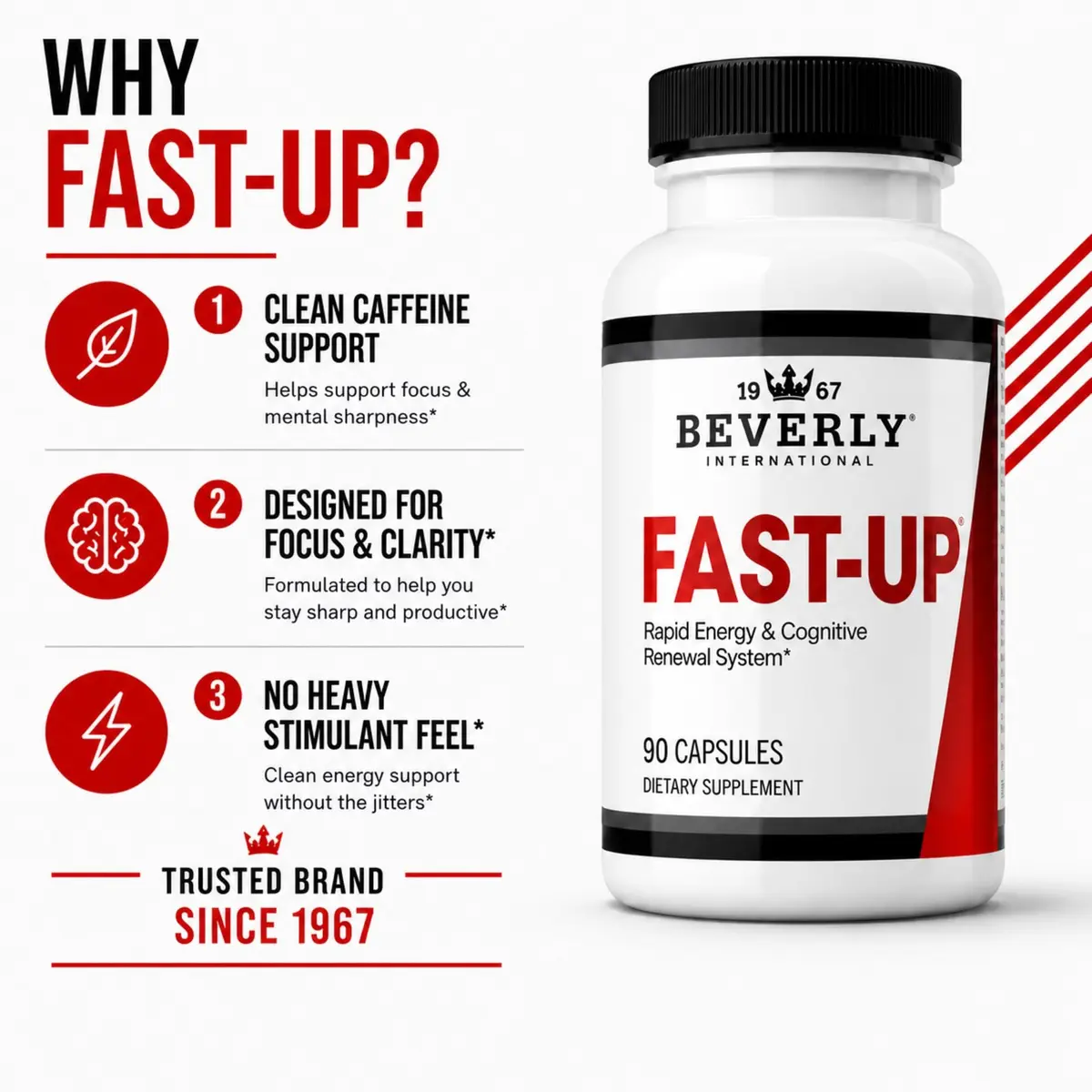 Beverly International Fast-Up, Clear Focus Brain Booster, 90 Capsules | Supports Mental Clarity & Energy - view 4