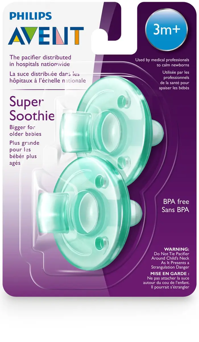 Philips Avent Super Soothie Pacifier 2 Pack Green | Hospital-Grade BPA-Free Silicone for 3+ Months - view 4