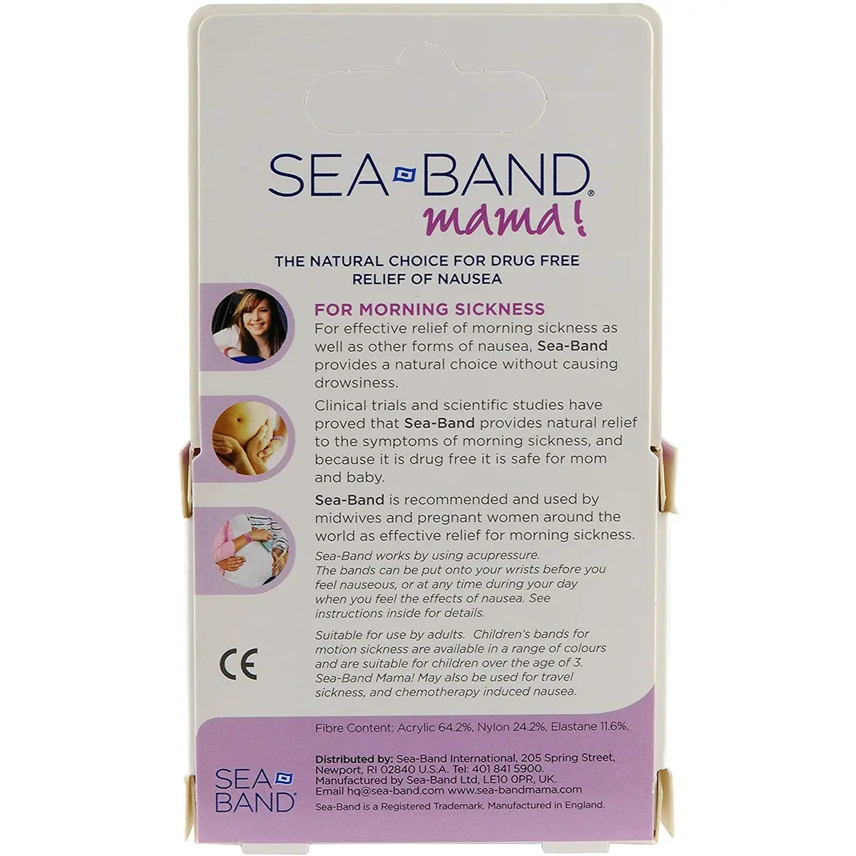 Sea-Band Mama Anti-Nausea Acupressure Wristband for Morning Sickness, Colors May Vary, Pack of 2 | Natural, Drug-Free Relief - view 2