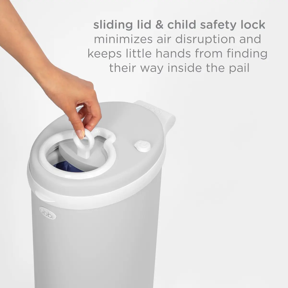 Ubbi Stainless Steel Diaper Pail Gray | Odor-Locking, No Special Bags, Childproof Lock - view 6