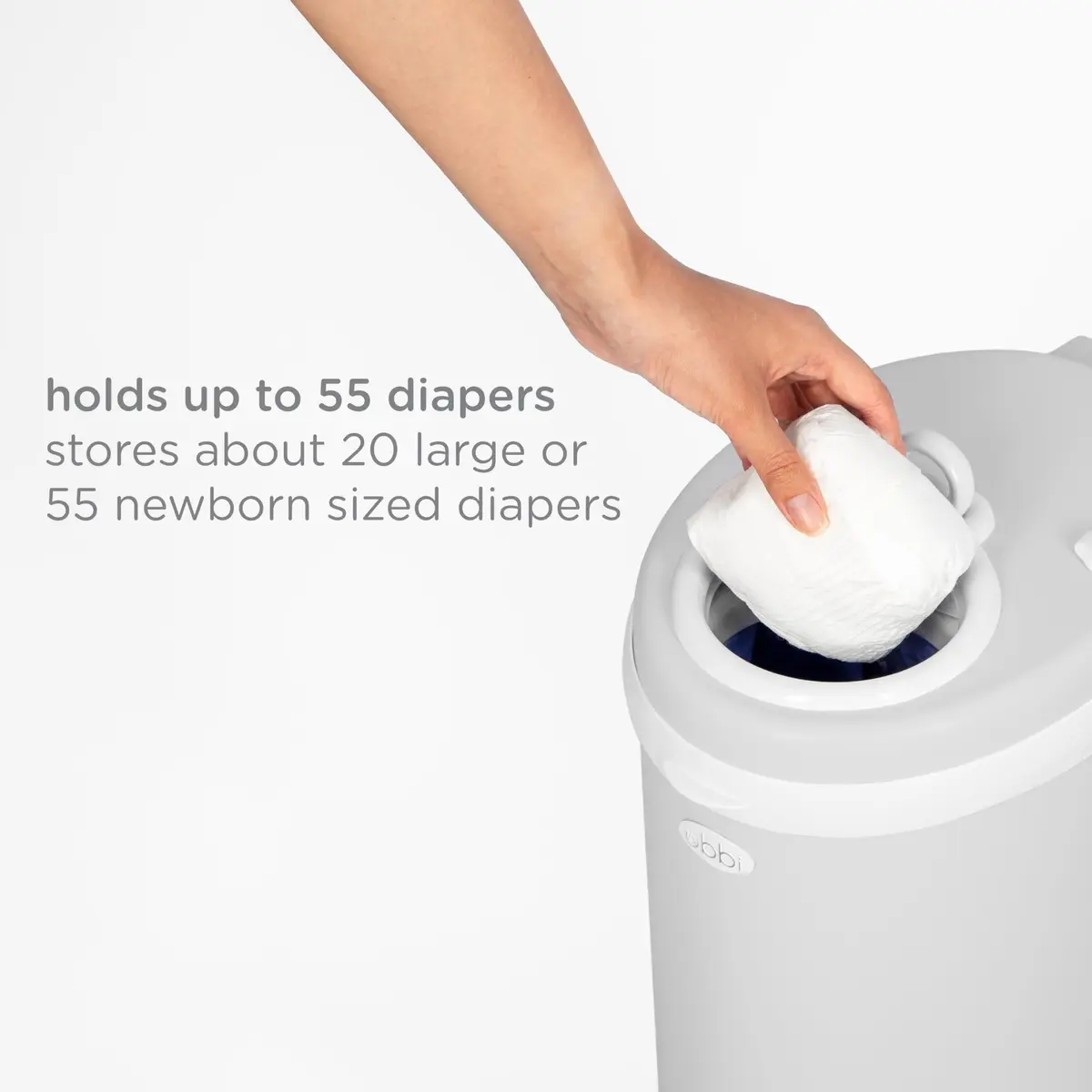 Ubbi Stainless Steel Diaper Pail Gray | Odor-Locking, No Special Bags, Childproof Lock - view 7
