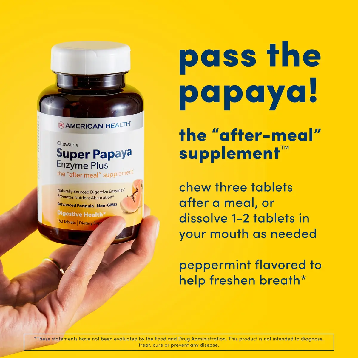 American Health Super Papaya Enzyme Plus Chewable Tablets 360 Count | Digestive Support & Breath Freshening - view 4
