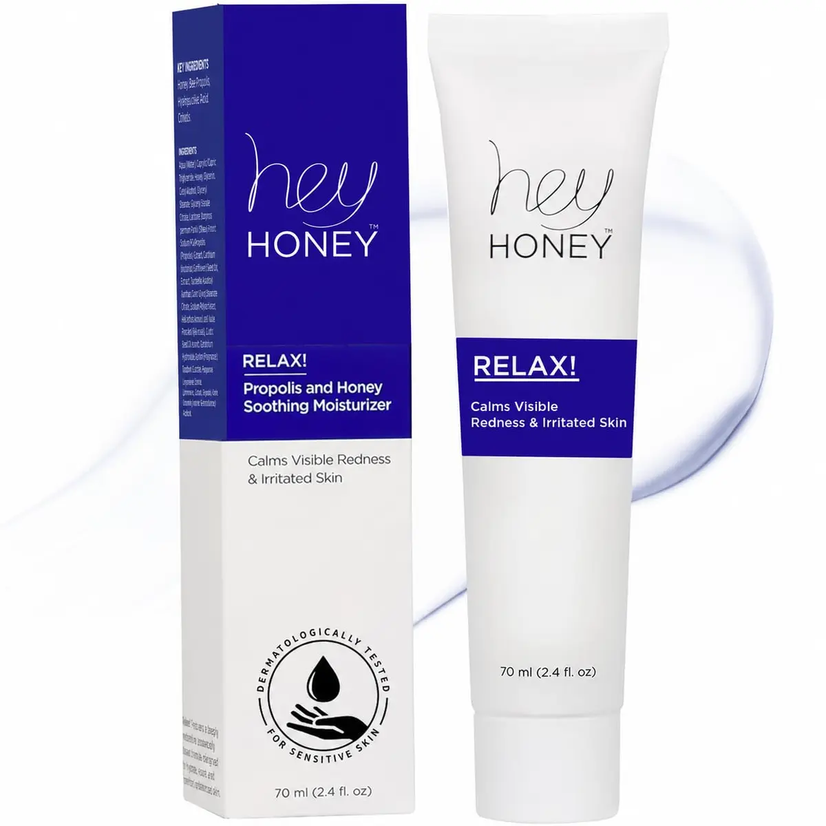 Hey Honey Relax Rosacea Relief Cream 71ml (2.4 Oz) | Calming Face Moisturizer for Redness & Irritation - main product image
