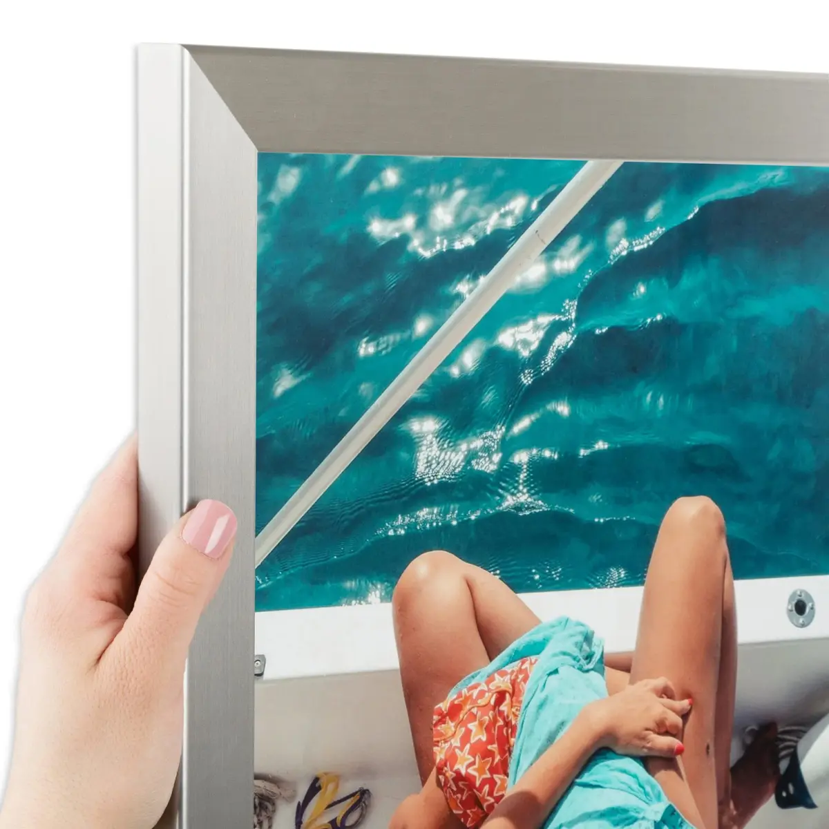 ArtToFrames Silver Picture Frame 15x23 Inch (38.1 x 58.4 cm) | Modern Stainless Steel Wall & Tabletop Display - main product image
