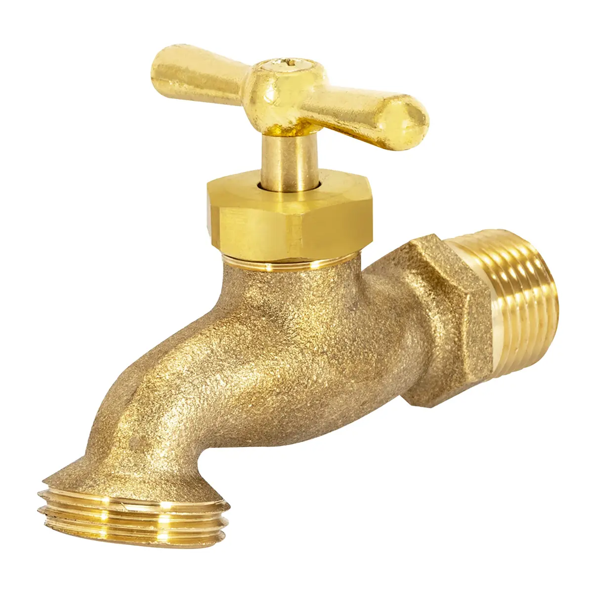 Eastman Irrigation Hose Bibb Brass Garden Valve 1/2 Inch MIP x 1/2 Inch MHT | Durable Brass Outdoor Spigot - main product image