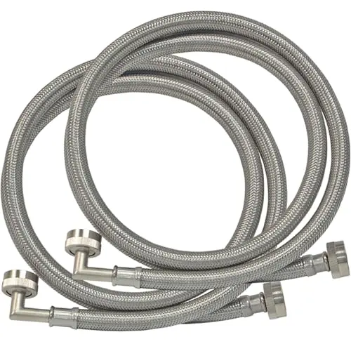 Eastman 5 ft Washing Machine Hoses with Elbows, 2-Pack, 15.24 cm (60 in) | CSA Certified & UPC Approved - main product image