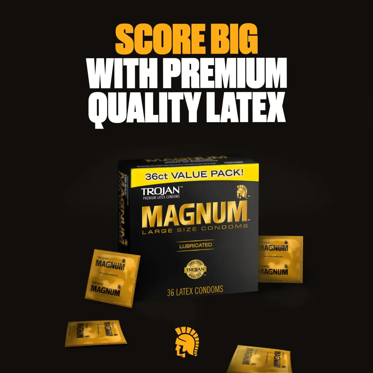 TROJAN Magnum Lubricated Large Condoms 36 Count Pack | Contoured Shape for Comfort & Secure Fit - view 4