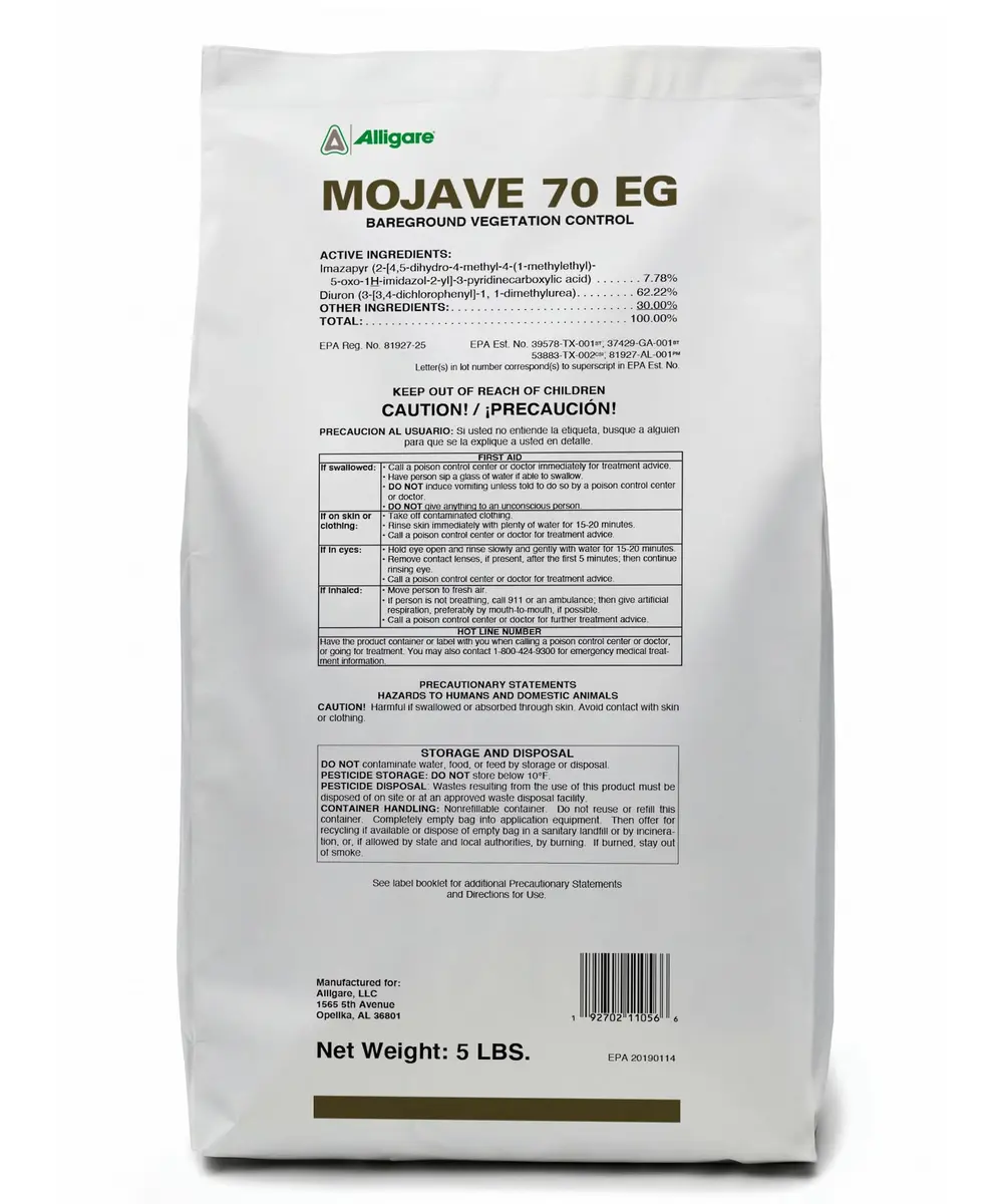 ALLIGARE Mojave 70EG Weed Killer for Grasses, Weeds & Vines | Long-Lasting Residual Bareground Control (70-120c) - main product image