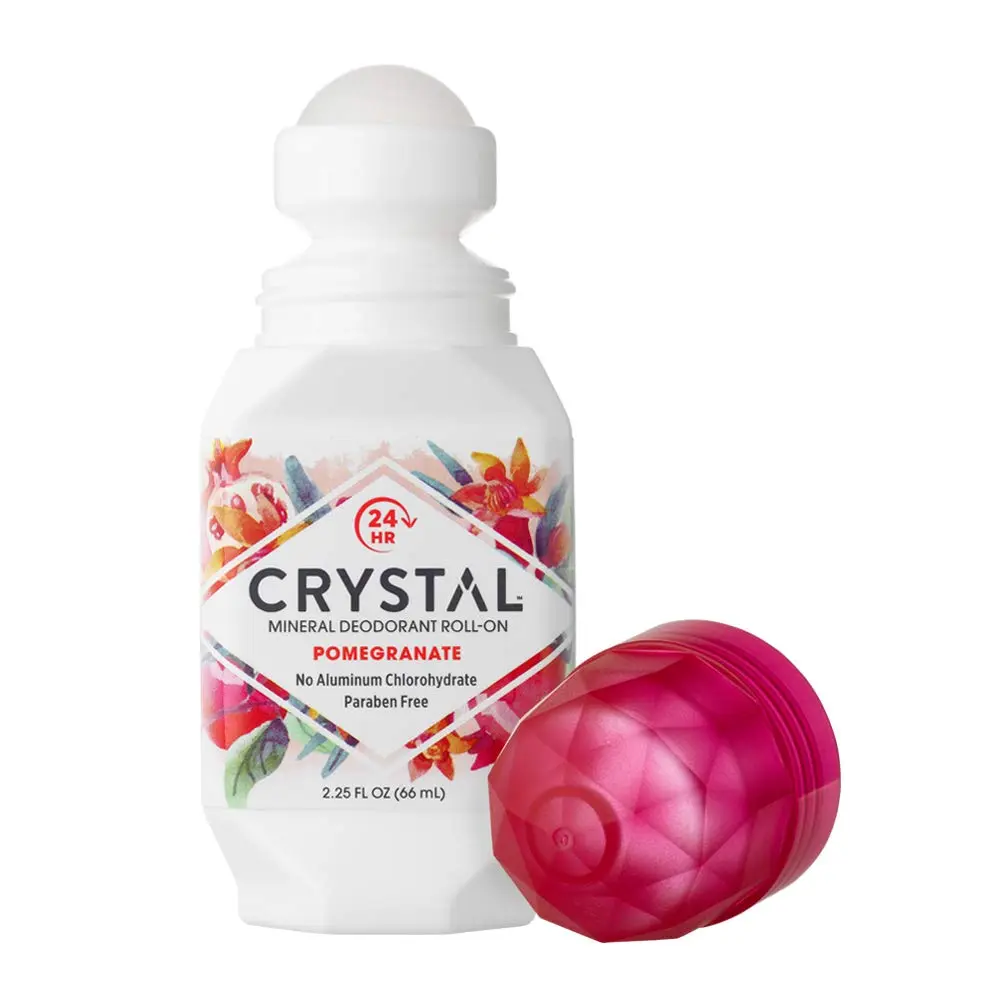 Crystal Mineral Deodorant Roll-On, Pomegranate | 24h Odor Protection, Vegan & Aluminum-Free - view 2