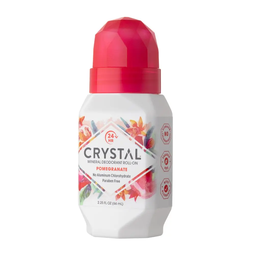 Crystal Mineral Deodorant Roll-On, Pomegranate | 24h Odor Protection, Vegan & Aluminum-Free - view 3