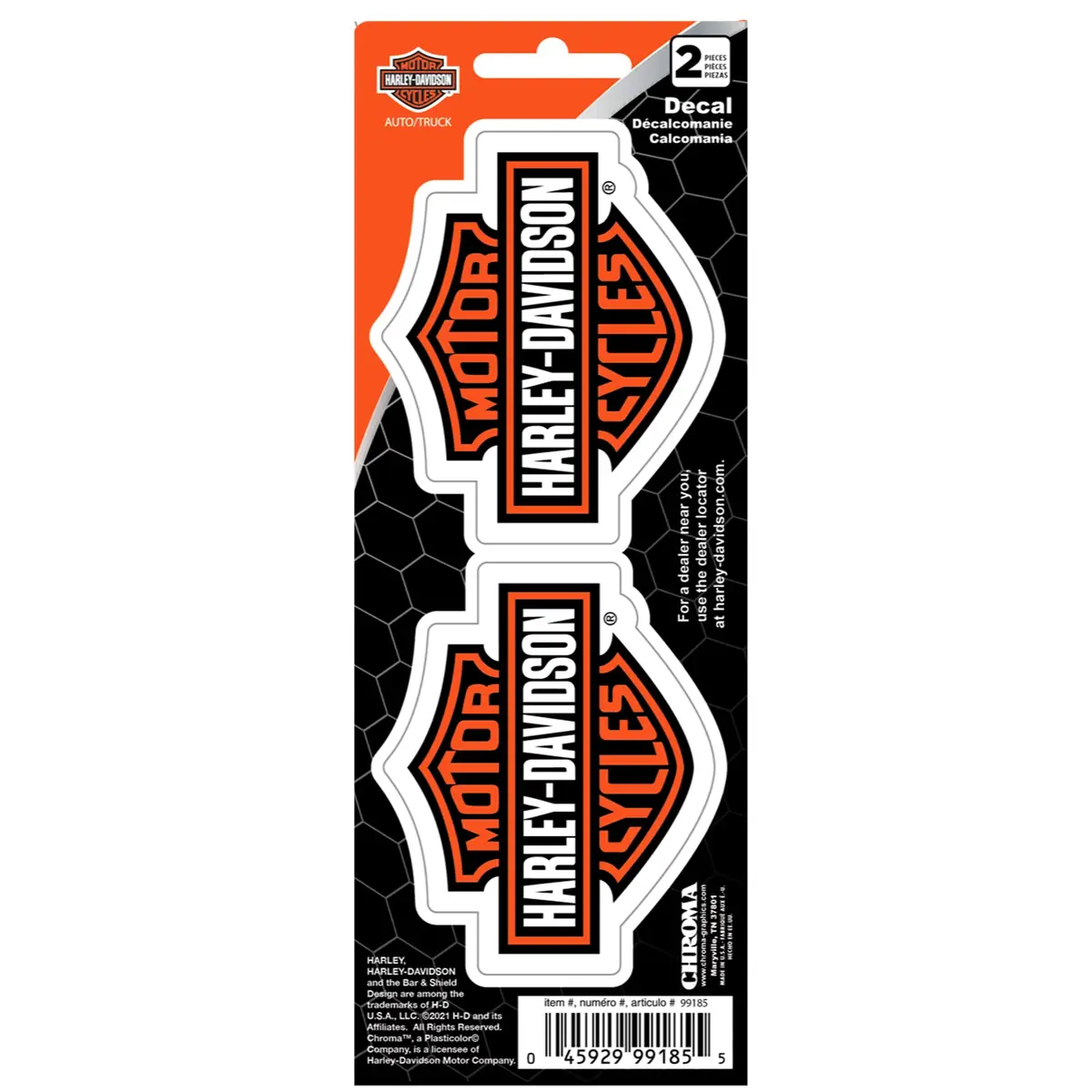 CHROMA Harley Davidson Bar and Shield Decal 3" x 8" | Official Licensed Vinyl Sticker (70-120 chars) - view 2