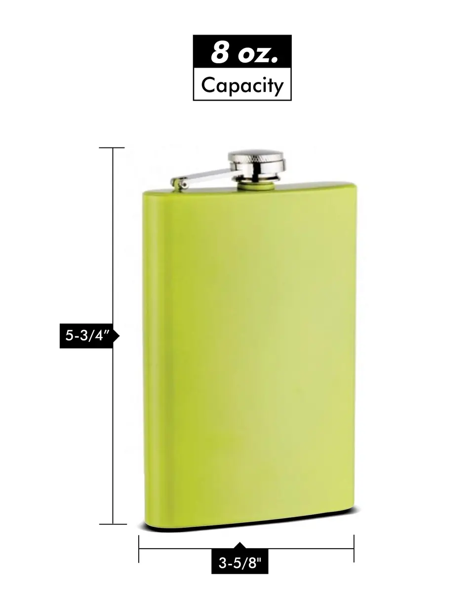 Top Shelf Flasks 8 oz Hip Flask Yellow | Leak Proof Stainless Steel for Men & Groomsmen - view 2