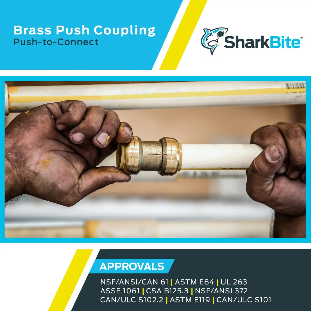 SharkBite 1/2 Inch Coupling Pack of 10 | Brass Push to Connect Plumbing Fitting for PEX, Copper, CPVC, PE-RT, HDPE - view 5