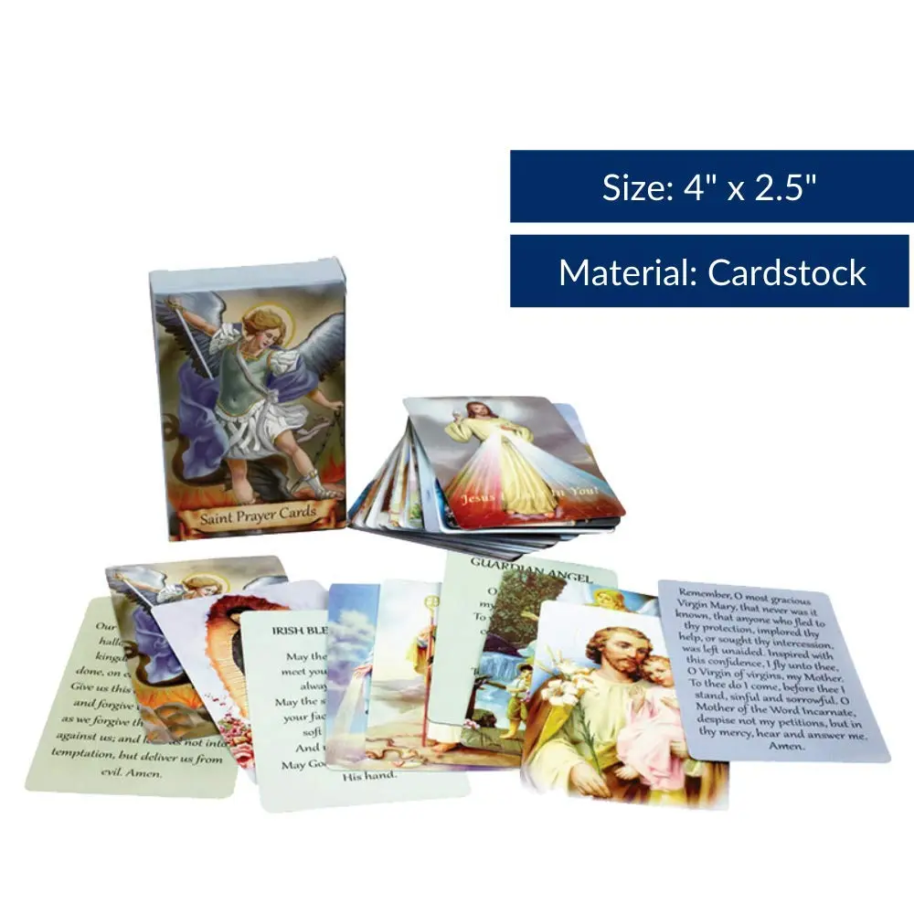 Autom Holy Cards Assorted Set of 54 | Catholic Saints & Prayers, 4"x2.5" - view 5