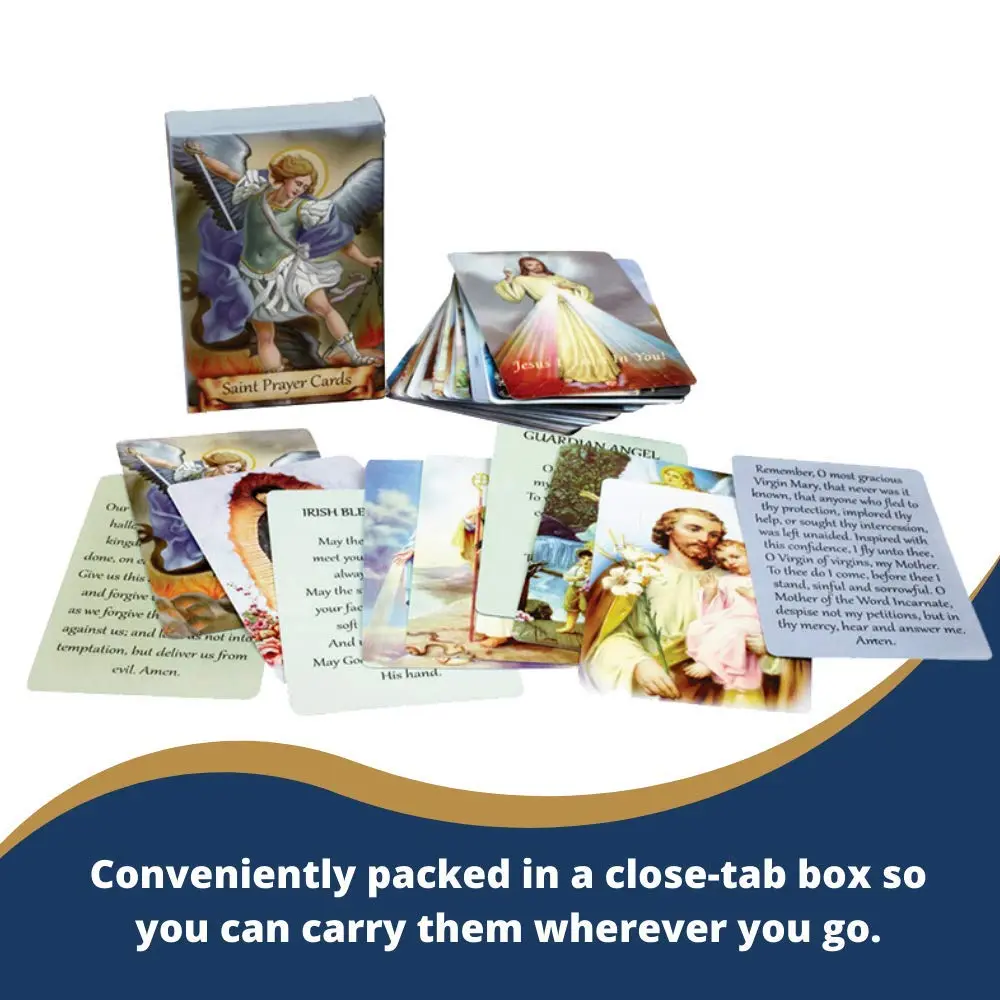 Autom Holy Cards Assorted Set of 54 | Catholic Saints & Prayers, 4"x2.5" - view 6