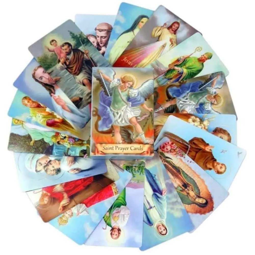 Autom Holy Cards Assorted Set of 54 | Catholic Saints & Prayers, 4"x2.5" - main product image
