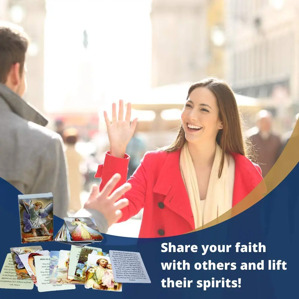 Autom Holy Cards Assorted Set of 54 | Catholic Saints & Prayers, 4"x2.5" - view 7