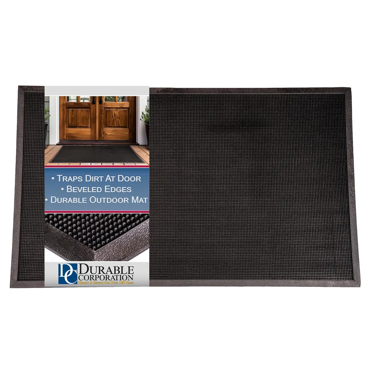 Durable Corporation Heavy Duty Rubber Fingertip Outdoor Entrance Mat 36" x 72" | Dirt & Moisture Removal - main product image