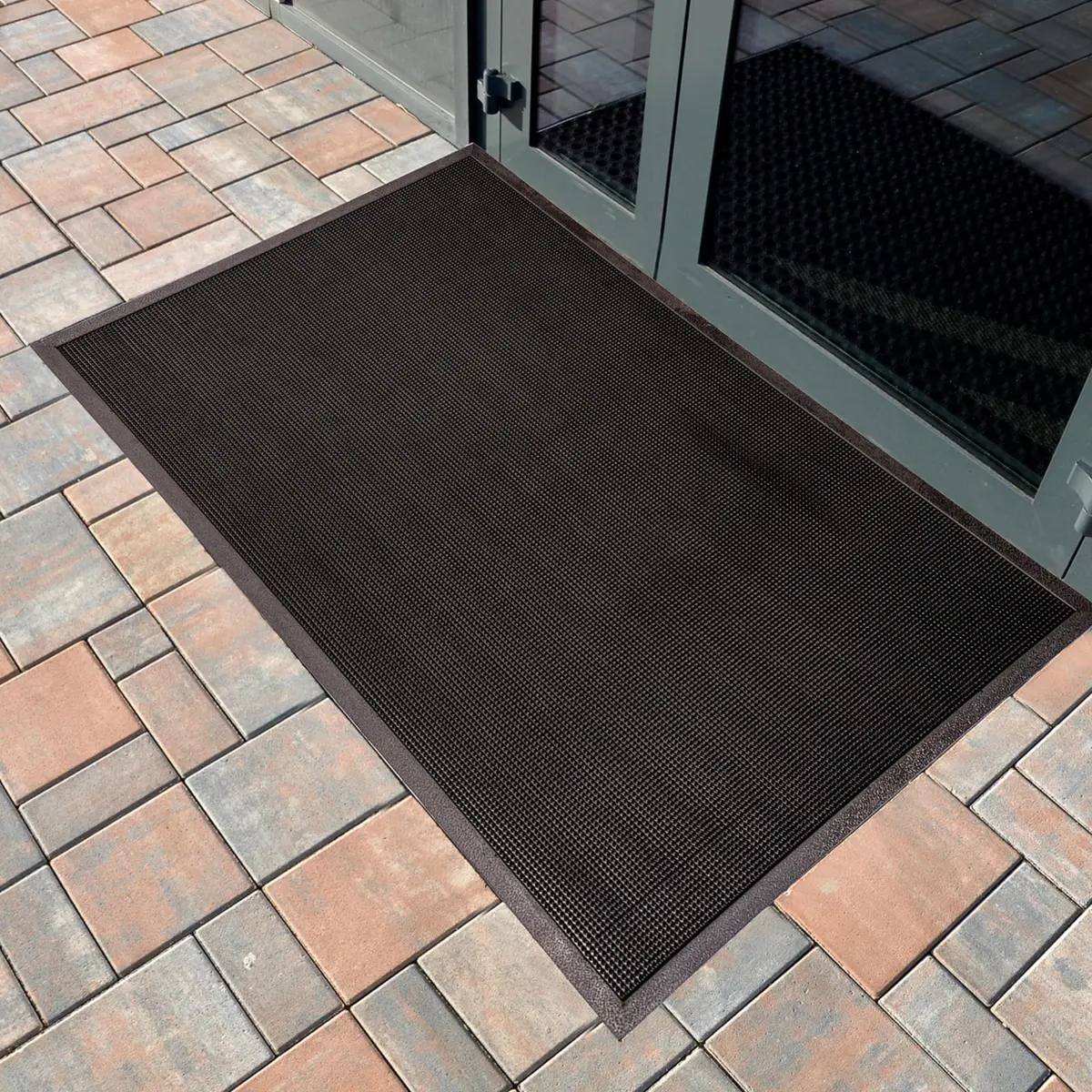 Durable Corporation Heavy Duty Rubber Fingertip Outdoor Entrance Mat 36" x 72" | Dirt & Moisture Removal - view 2