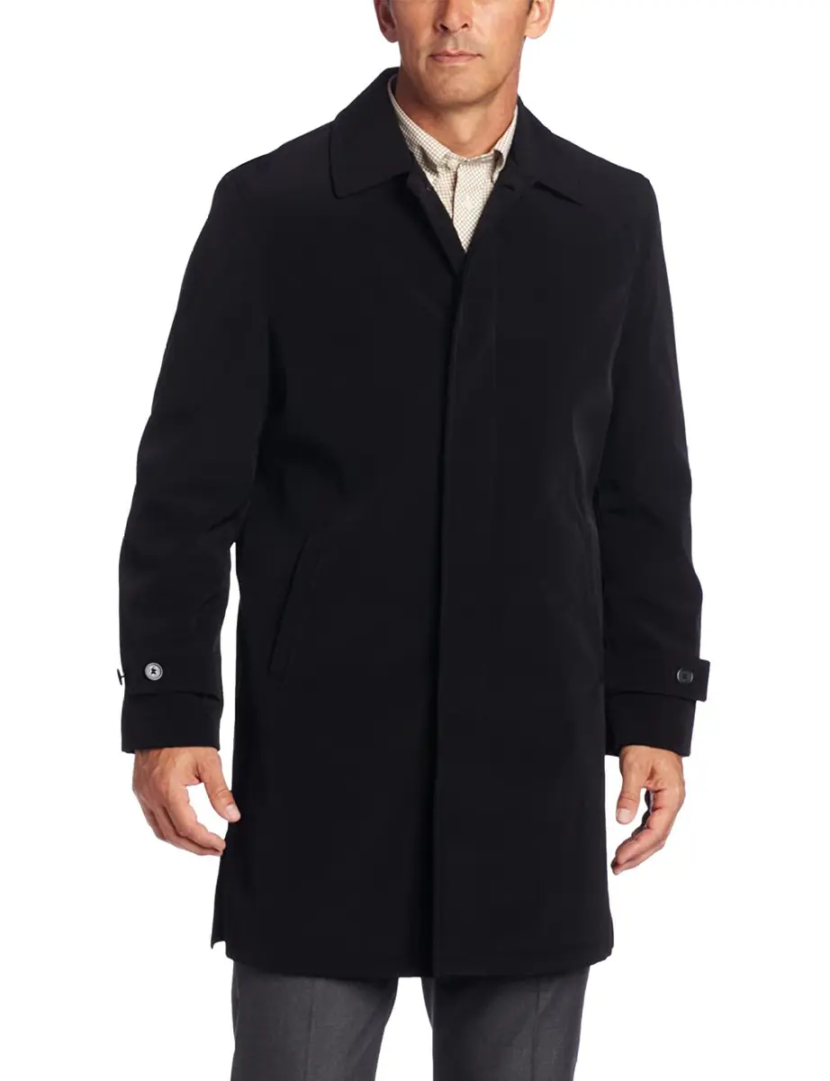 HART SCHAFFNER MARX Hartsdale All Weather Raincoat, Black, 40 Regular | Water-Repellent, Multi-Season Style - main product image