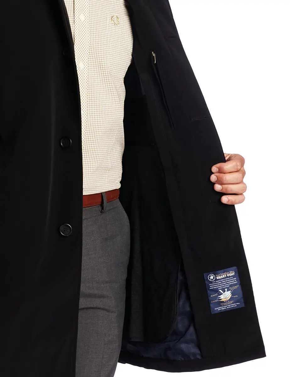 HART SCHAFFNER MARX Hartsdale All Weather Raincoat, Black, 40 Regular | Water-Repellent, Multi-Season Style - view 3