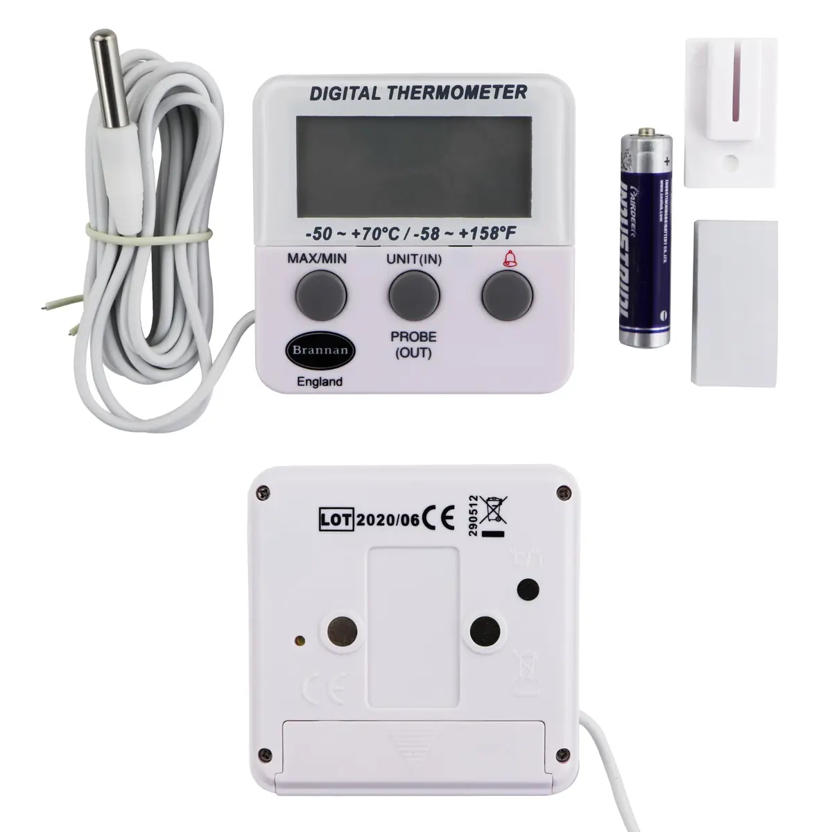 Brannan Refrigerator Thermometer Digital - Fridge & Freezer Alarm | Max Min, Alarm & Accurate - view 2