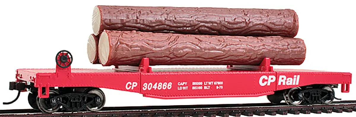 Walthers Trainline Log Dump Car with 3 Logs, HO Scale (8.5" L x 1.5" W x 3.5" H) - main product image