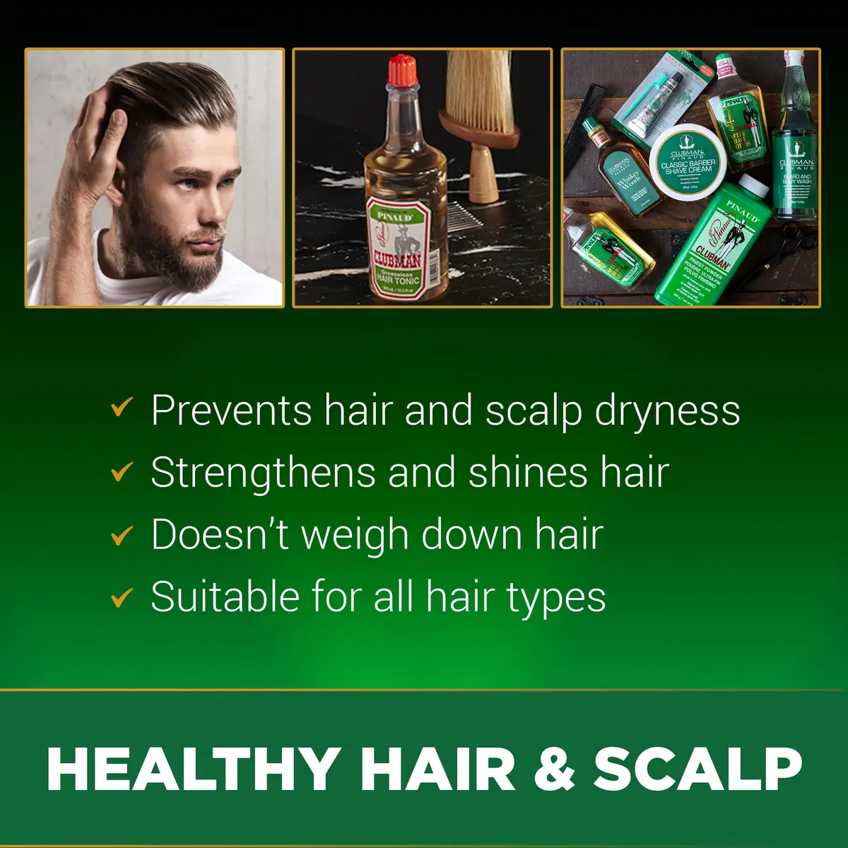 Clubman Pinaud Classic Greaseless Hair Tonic 370ml (12.5 fl oz) | Stimulates Scalp & Revitalizes Hair - view 4