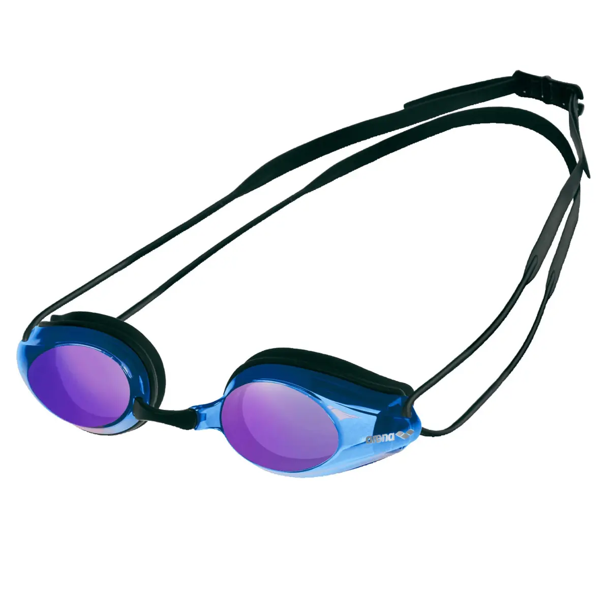 ARENA Tracks Unisex Adult Racing Swim Goggles FINA-Approved Anti-Fog Mirror Lens, Black/Blue Multi/Black | Competitive Swimming Essential - main product image