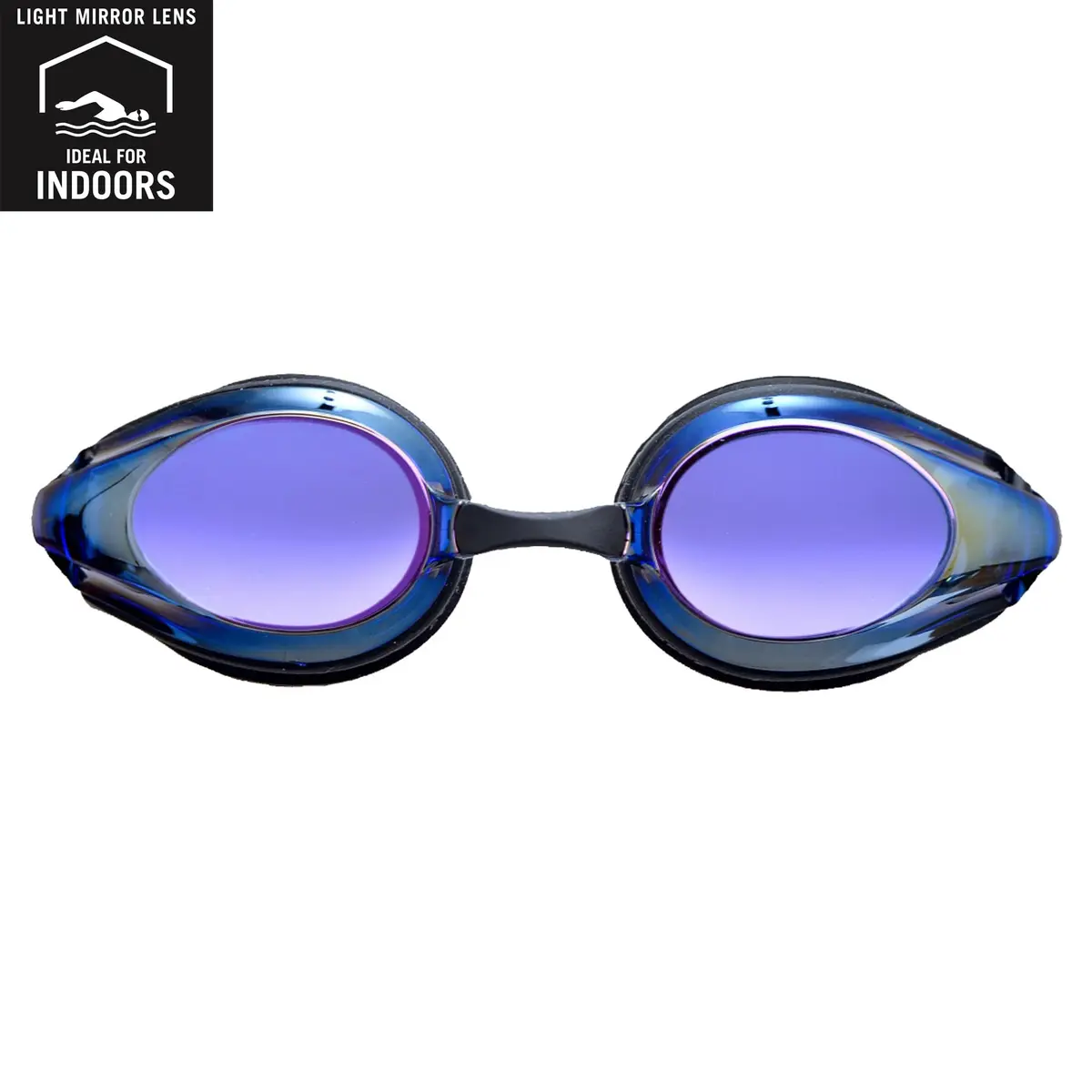 ARENA Tracks Unisex Adult Racing Swim Goggles FINA-Approved Anti-Fog Mirror Lens, Black/Blue Multi/Black | Competitive Swimming Essential - view 3