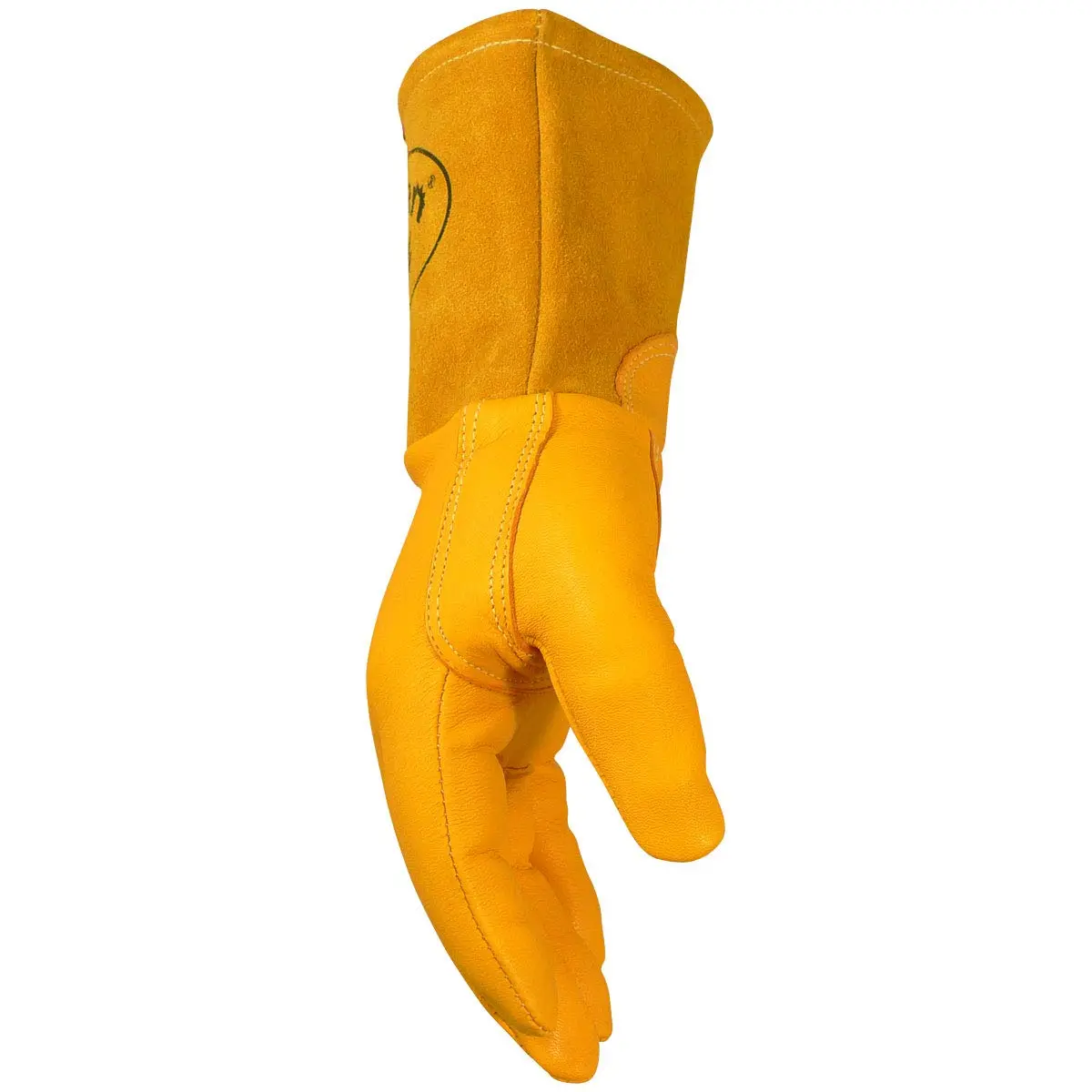 Caiman Top Grain Goatskin MIG Welding Gloves, Unlined, 4-inch Gauntlet, Gold, X-Large (1869-6) | Durable, Dexterous & Heat-Resistant - view 3