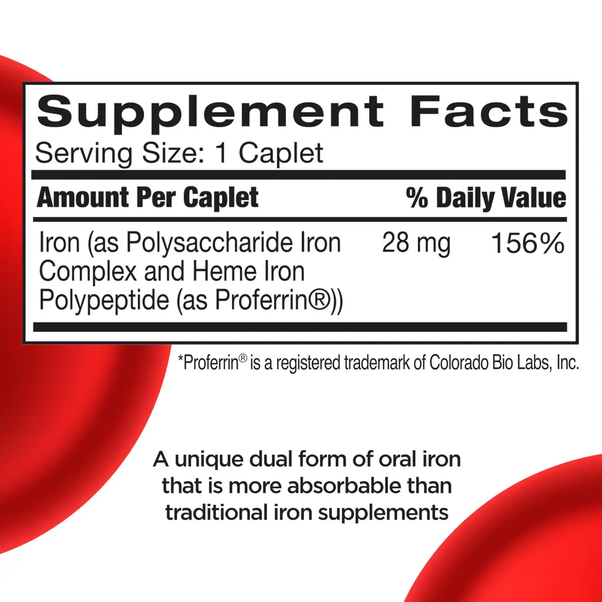 Feosol Complete Iron Supplement Caplets 30 Count | High Absorption, Gentle on Stomach - view 6