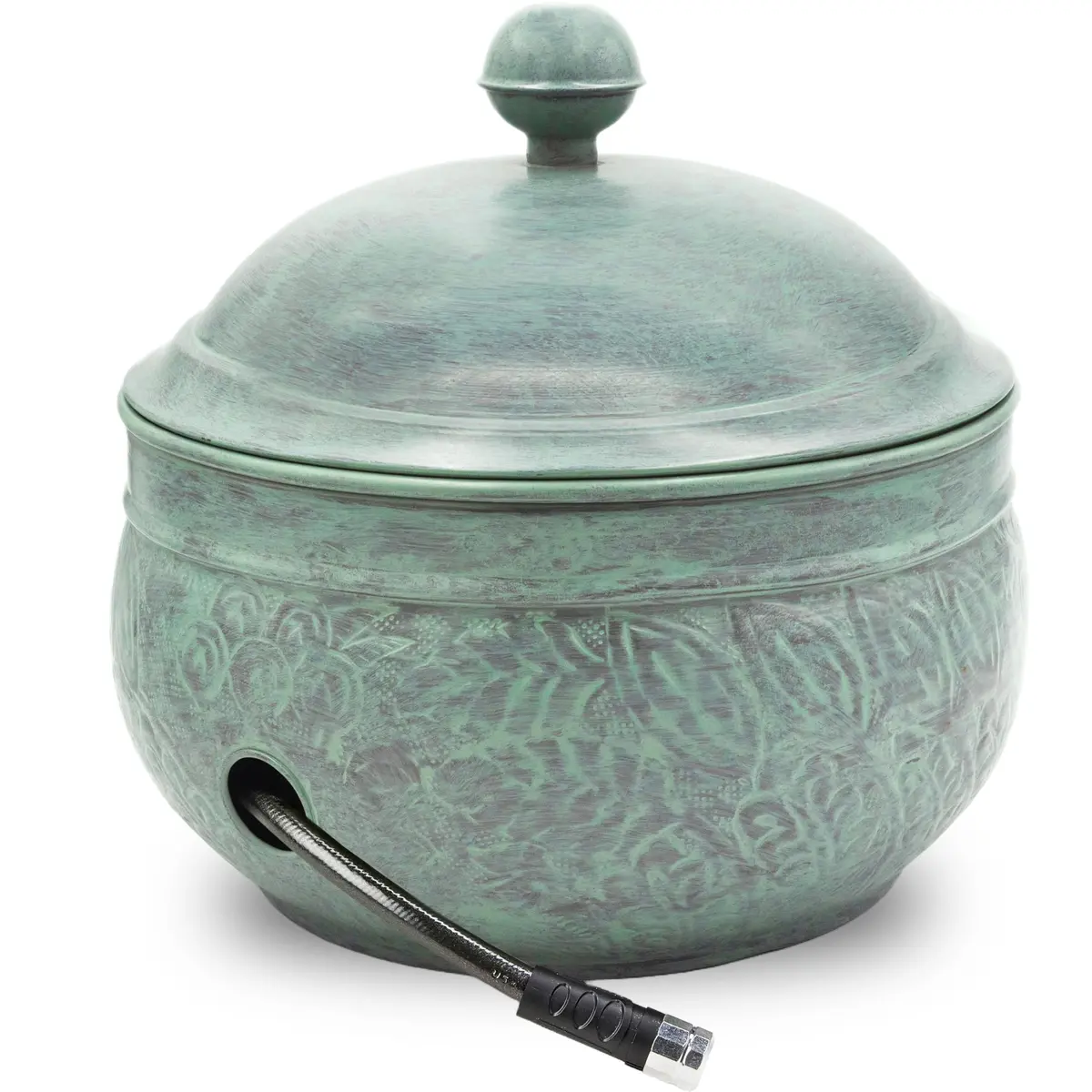 Good Directions Key West Hose Pot with Lid - Blue Verde | Garden Hose Storage & Decor - main product image