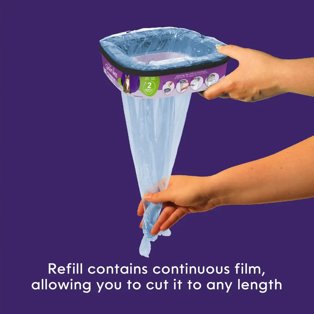 Litter Genie Standard Square Refill Bags, 14 ft Continuous Film | Odor-Locking Multi-Layer Film for Cat Litter Waste - view 8